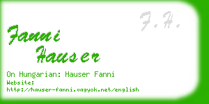 fanni hauser business card